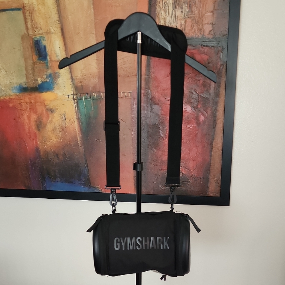 Gymshark Small Black Round Duffel Gym Travel Bag